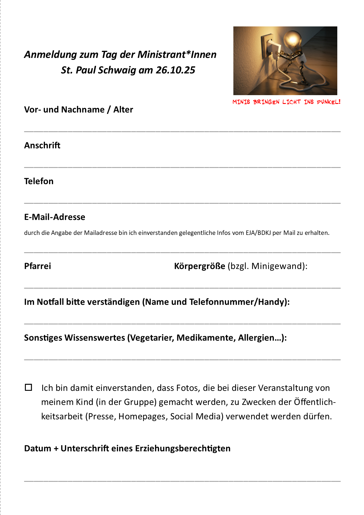 Anmeldeformular